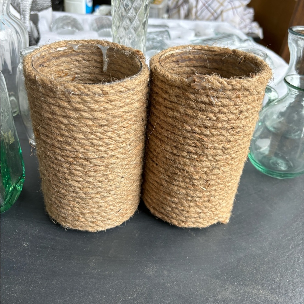Rustic Twine-Wrapped Vases